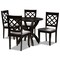 Baxton Studio Savina Grey Upholstered and Dark Brown Wood 5-Piece Dining Set 169-9726-10902 - alternate 1